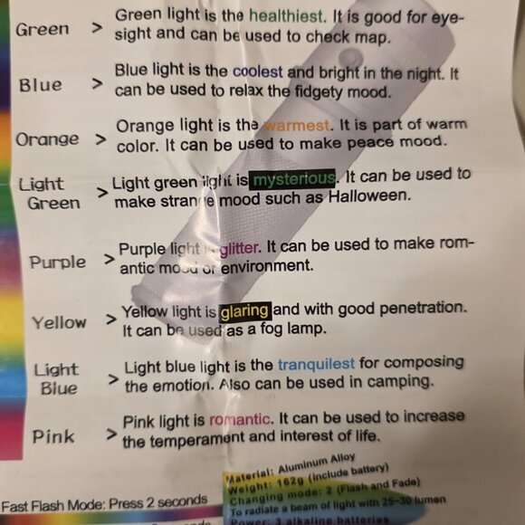 Multi Colored Programmable Flashlight - Picture 7 of 8